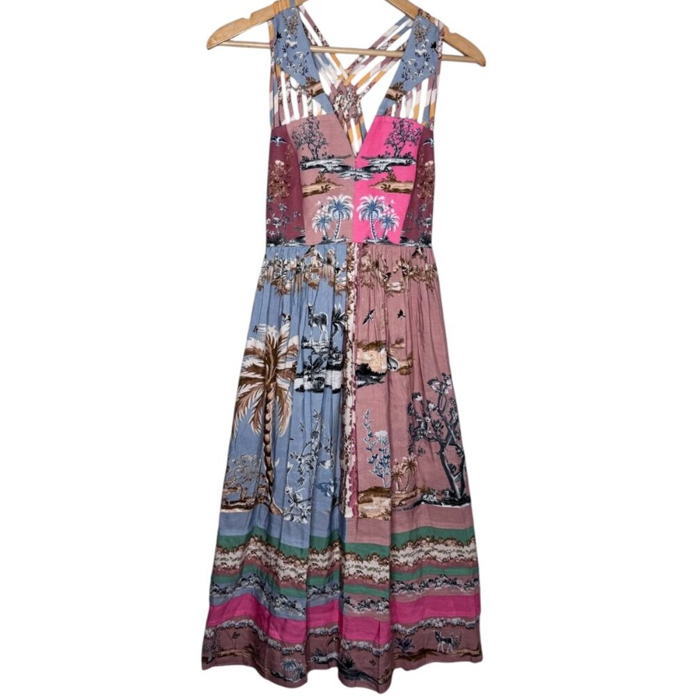 NWT Ranna Gill Midi Dress Linen XS - Picture 4 of 12
